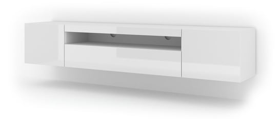 Szafka RTV AURA 200 uniwersalna biały mat / biały połysk BIM Furniture