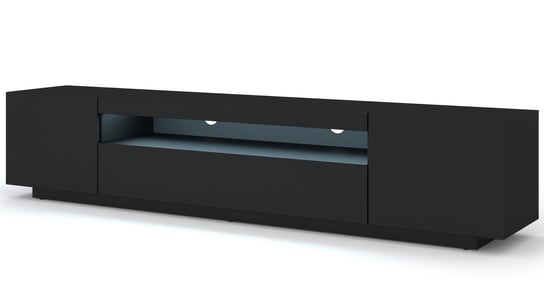 Szafka RTV AURA 200 uniwersalna czarny mat + LED BIM Furniture