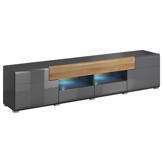 Szafka Rtv Ballade Kolor Antracyt Styl Nowoczesny Hakano - Furniture/Tvunit/Hel/Ballade/Anthr+Oakgr/2Do4D Flhf