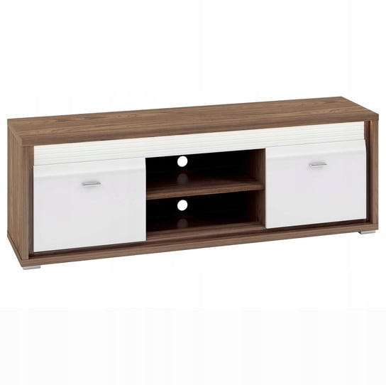 Szafka RTV biała połysk orzech MDF 165 cm TV 70 cali VERONI Furnimasters