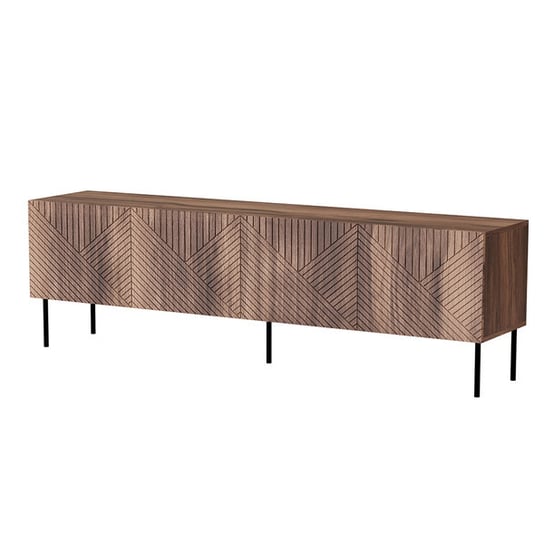 Szafka RTV DecoLine 190 cm, 4 drzwi, orzech warmia High Glossy Furniture