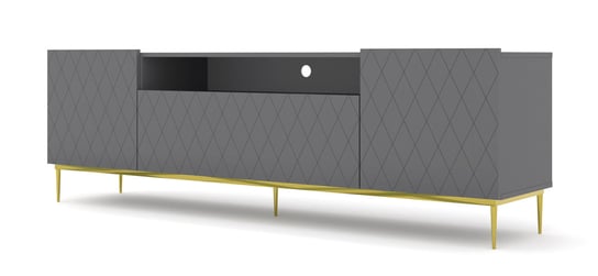 Szafka RTV DIUNA 2D1K 193cm grafit mat + rama BIM Furniture
