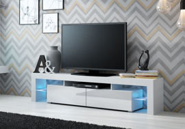 Szafka RTV Duo, biała, 200x45x35 cm High Glossy Furniture