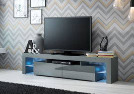 Szafka RTV Duo, szara, 200x45x35 cm High Glossy Furniture