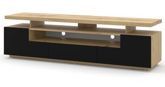 Szafka RTV EVA 180 dąb artisan / czarny mat + LED BIM Furniture