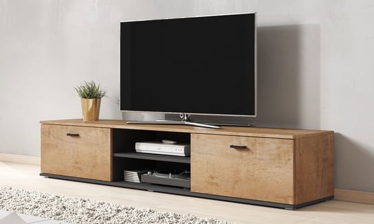 Szafka RTV HIGH GLOSSY FURNITURE Simple, brązowa, 37x43x180 cm High Glossy Furniture