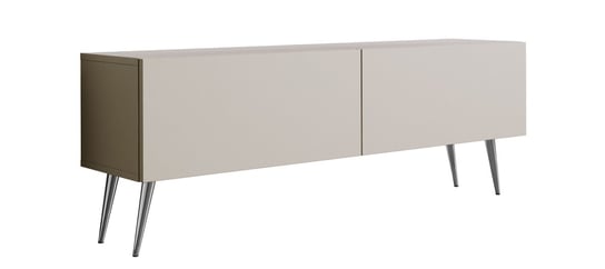 Szafka RTV: kaszmir, nogi chromowane, s: 140 cm 3xE Living