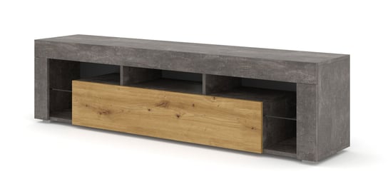 Szafka RTV KAYA 160 uniwersalna beton ciemny / dąb artisan BIM Furniture
