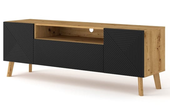 Szafka RTV LUXI 160 cm dąb artisan / czarny mat BIM Furniture