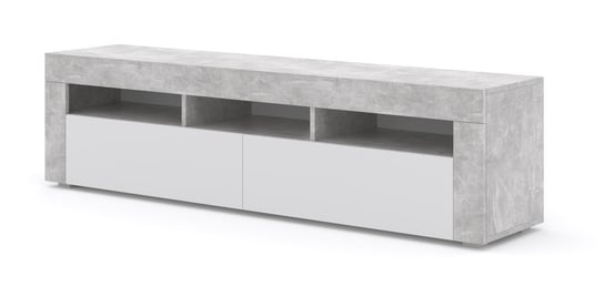 Szafka RTV MORENO 160 uniwersalna beton jasny / biały mat BIM Furniture