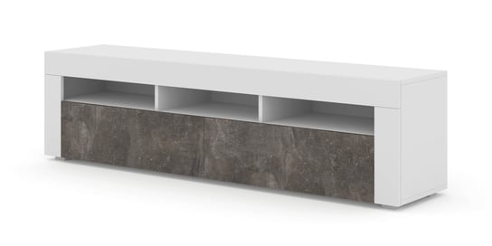 Szafka RTV MORENO 160 uniwersalna biały mat / beton ciemny BIM Furniture