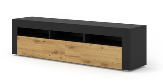 Szafka RTV MORENO 160 uniwersalna czarny mat / dąb artisan BIM Furniture