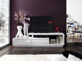 Szafka RTV na wysoki połysk MCA furniture, Acelia, biała, 170x45x40 cm Fato Luxmeble