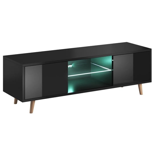 Szafka Rtv Nubila Kolor Czarny Styl Nowoczesny Hakano - Tvcabinet/Viv/Nubila/Black/Led/140X45 Flhf