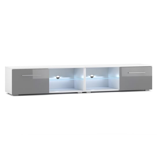 Szafka Rtv Pareo Kolor Biały Styl Nowoczesny Hakano - Tvcabinet/Viv/Pareo/White+Grey/Led/200X36 Flhf