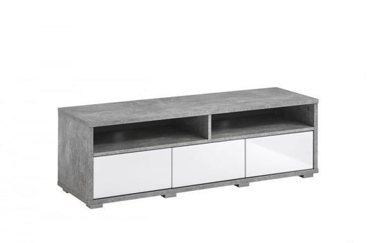Szafka RTV SARA MEBLE Kashmir, 3 szuflady, beton-biały front połysk, 43x125x40 cm Sara Meble
