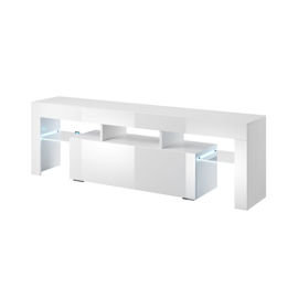 Szafka RTV Toronto, biała, 138x41x40 cm High Glossy Furniture