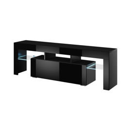 Szafka RTV Toronto, czarna, 138x41x40 cm High Glossy Furniture