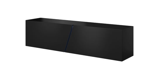 Szafka RTV VIVALDI MEBLE Slant, czarny-czarny połysk + LED RGB, 35x160x40 cm Vivaldi Meble