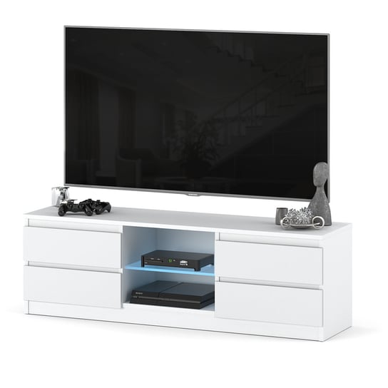 Szafka Rtv Wisząca Do Salonu 138cm Nowoczesny Biały Stolik Pod Tv Pojemny Hurtownia Mebli