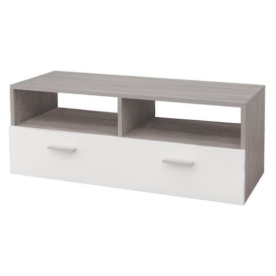 Szafka RTV z miejscem do przechowywania 95x36x35 cm biała/szara wykonana z płyty MDF ML-DESIGN