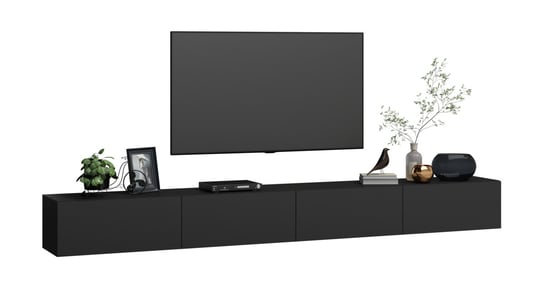 Szafka RTV, zestaw meblowy 240 cm czarna mat 4 House Design