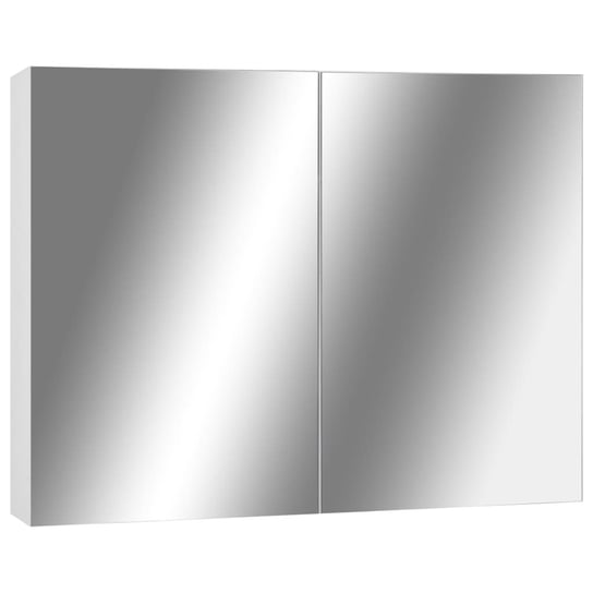 Szafka ścienna z lustrem MDF 80x15x60 biała/srebrn / AAALOE Zakito