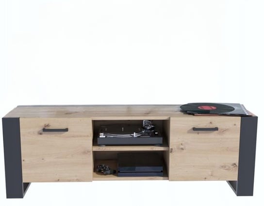 Szafka stolik RTV ALBA BIS 150cm artisan-czarny Inna marka