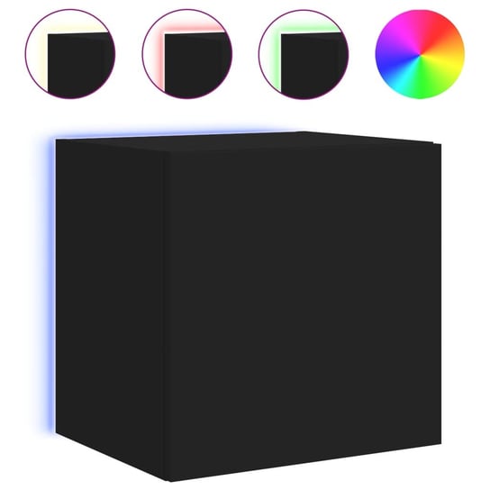 Szafka wisząca LED RGB, czarna, 40,5x35x40cm Zakito