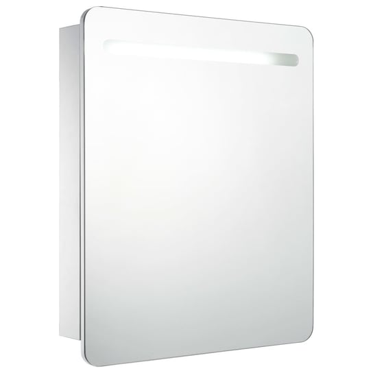 Szafka z lustrem i LED, 68x9x80 cm, biały/srebrny / AAALOE Zakito
