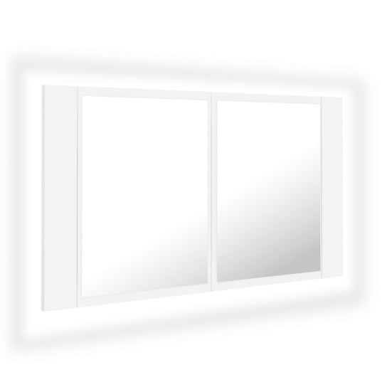 Szafka z lustrem i LED, 80x12x45 cm, biały / AAALOE Zakito