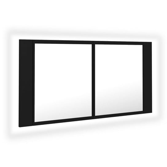 Szafka z lustrem LED 90x12x45 cm, czarna Zakito Europe