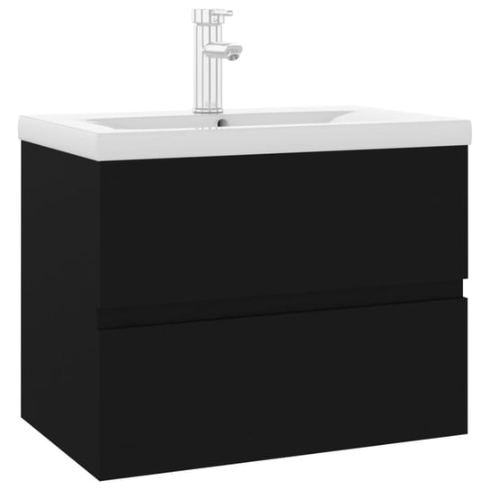 Szafka z wbudowaną umywalką - czarna, 60x38,5x45 c / AAALOE Zakito