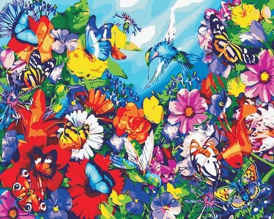 Szaleństwo kolorów w ogrodzie - Obraz po numerach 50x40 cm ArtOnly