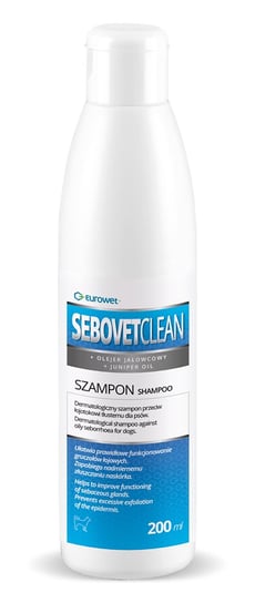 Szampon dermatologiczny przeciwłupieżowy dla psów EUROWET Sebovet-Clean, 200 ml EUROWET