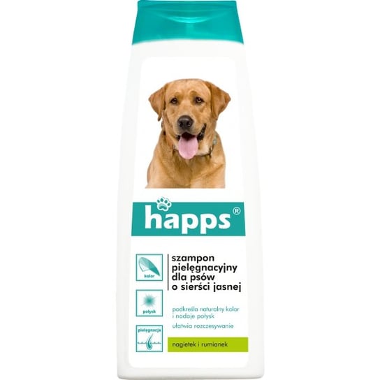 Szampon HAPPS Pielęgnacyjny dla psów o sierści jasnej, 200 ml . Happs