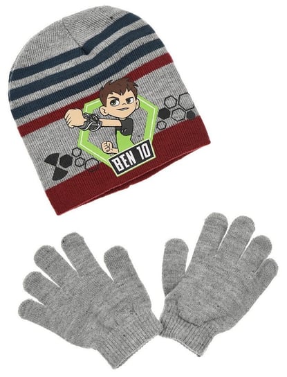 Szara czapka z rękawiczkami dla chłopca Ben 10    rozmiar 52 cm Cartoon Network