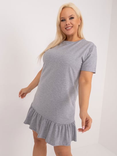 Szara melanżowa sukienka plus size Sarah-2XL Basic Feel Good