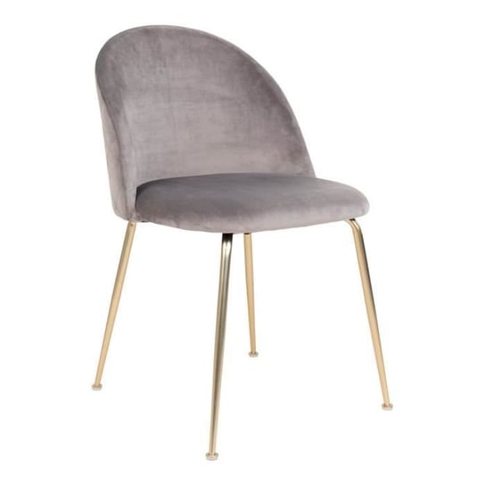 Szare aksamitne krzesło do jadalni - House Nordic - Genewa - Tkanina - Na zewnątrz - Dorosły Inna marka