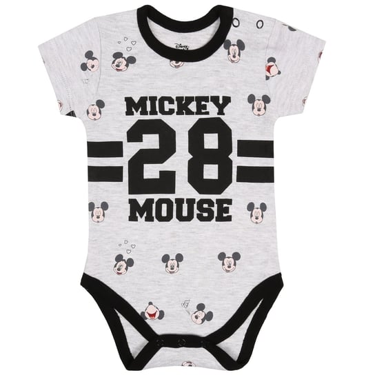 Szare body z czarnymi nadrukami i wzorami MYSZKA MICKEY 9 m 74 cm Disney