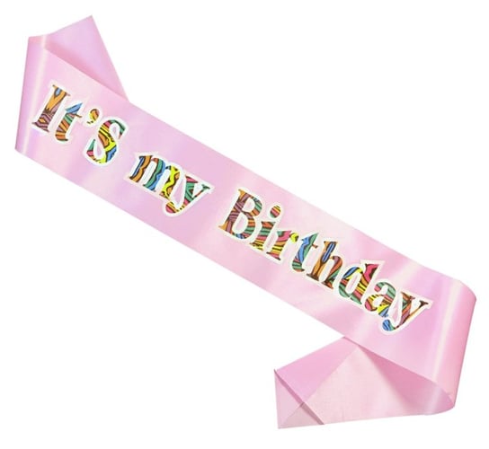 Szarfa, It's my birthday, różowa Party World