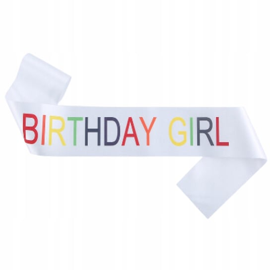 Szarfa Urodzinowa Satynowa Birthday Girl Biała Dziewczynka Urodziny Inna marka