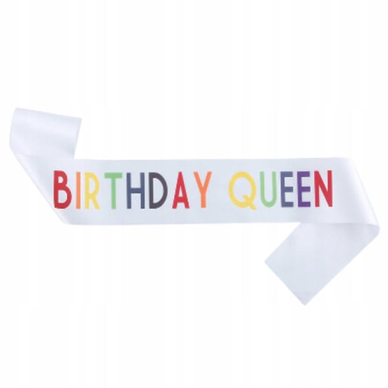Szarfa Urodzinowa Satynowa Birthday Queen Biała Dziewczynka Girl Urodziny Inna marka