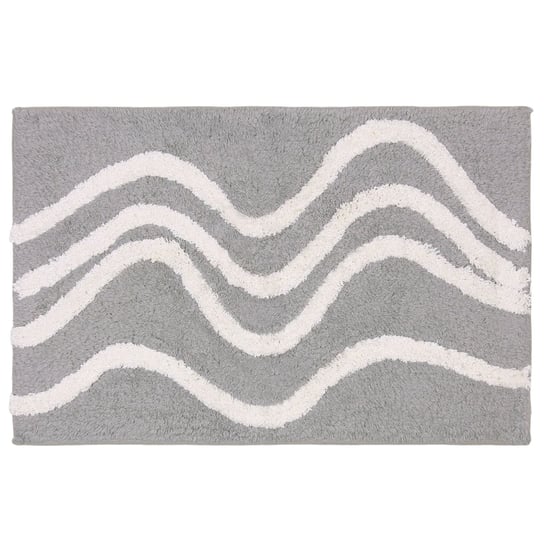 Szaro-biały dywanik łazienkowy, bawełniany, mały 60x40 cm Uniwersalny sarcia.eu