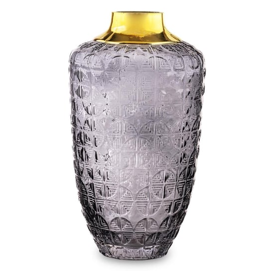 Szaro - złoty wazon dekoracyjny ze szkła Gro 22 cm Duwen