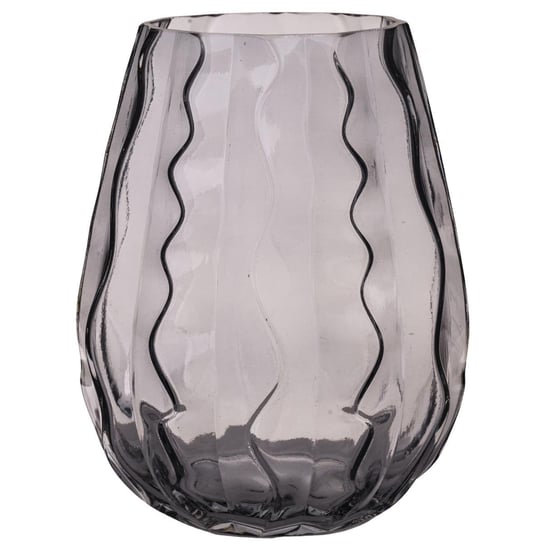 Szary, szklany wazon na kwiaty Felia 19 cm Duwen