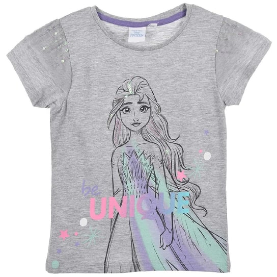 Szary t-shirt dla dziewczynki Disney Kraina Lodu rozmiar 110 cm Disney