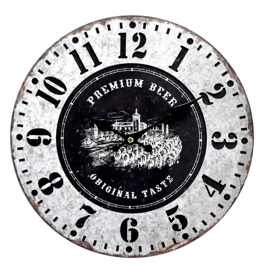 Szary zegar ścienny ze szkicem Gus Ø34 cm Duwen