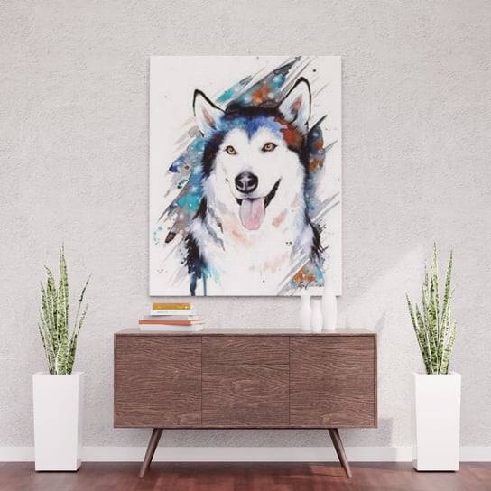 Szczęśliwy Husky - Malowanie po numerach 50x40 cm ArtOnly