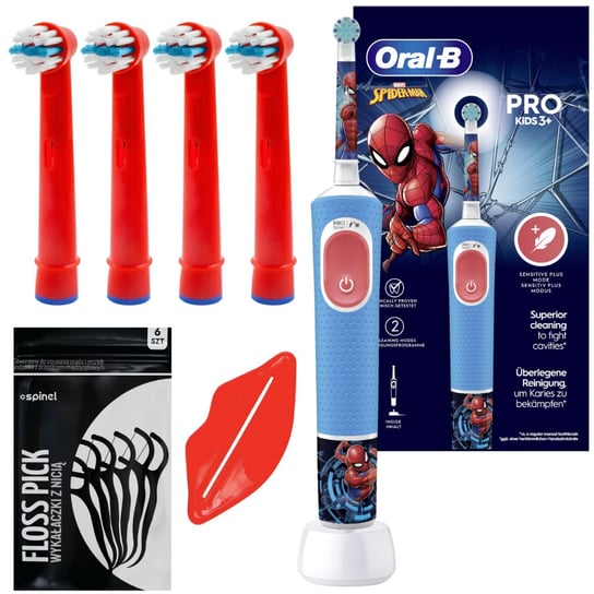 Szczoteczka Do Zębów Oral-B Vitality Pro 103 Kids Spiderman + Dodatki Oral-B